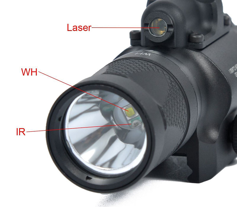 Surefire X400V Flashlight White and IR Output With Red Laser BK